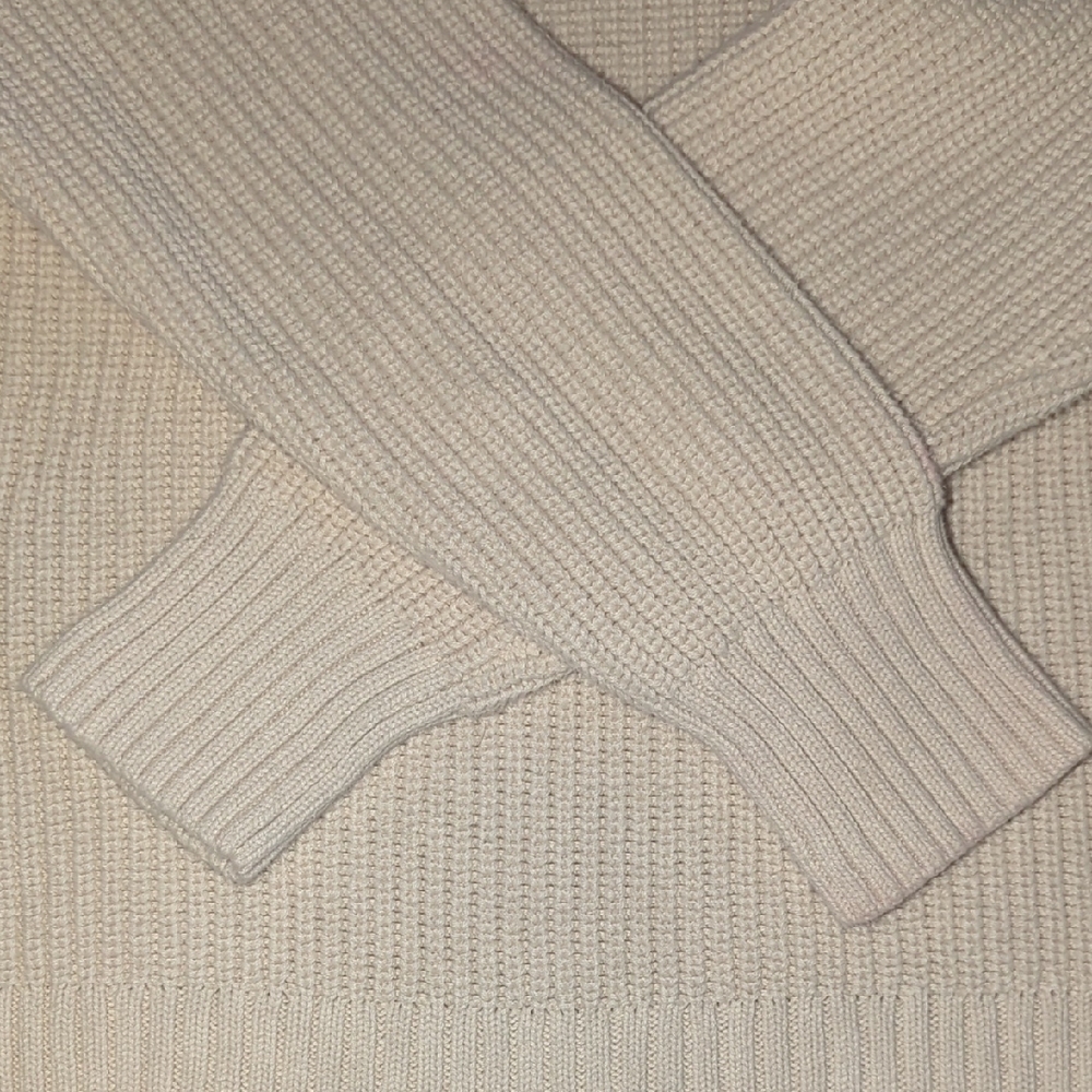 J. Crew Cream Button-Shoulder Ribbed Pullover - Picture 4 of 5
